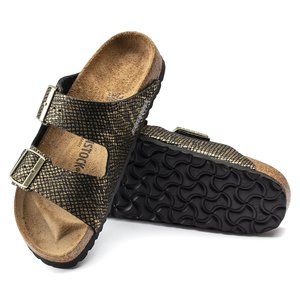 NEW Birkenstock Arizona in Shiny Python Black
